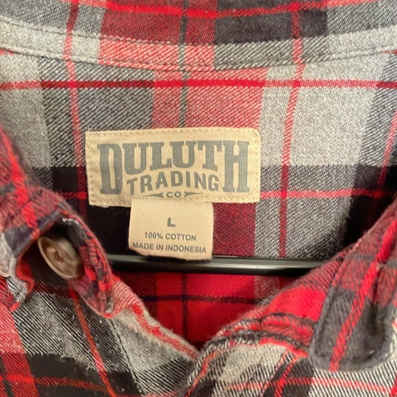 Duluth trading co. Men’s Shirt Size L Red Black Grey - Picture 3 of 6